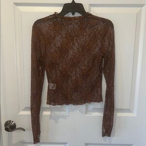Elegant Brown Lace Top